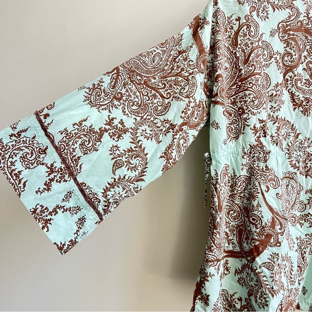 Kiyomi Cotton Boho Print Tunic Top Size Large Casual Lightweight - Picture 4 of 8